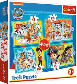 TREFL - Puzzle 4v1 - Happy Team Paw Patrol / Viacom PAW Patrol