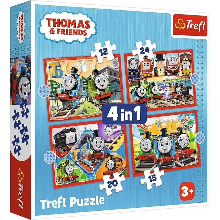 TREFL - Puzzle 4 în 1 - Uimitor Tom / Thomas și prietenii