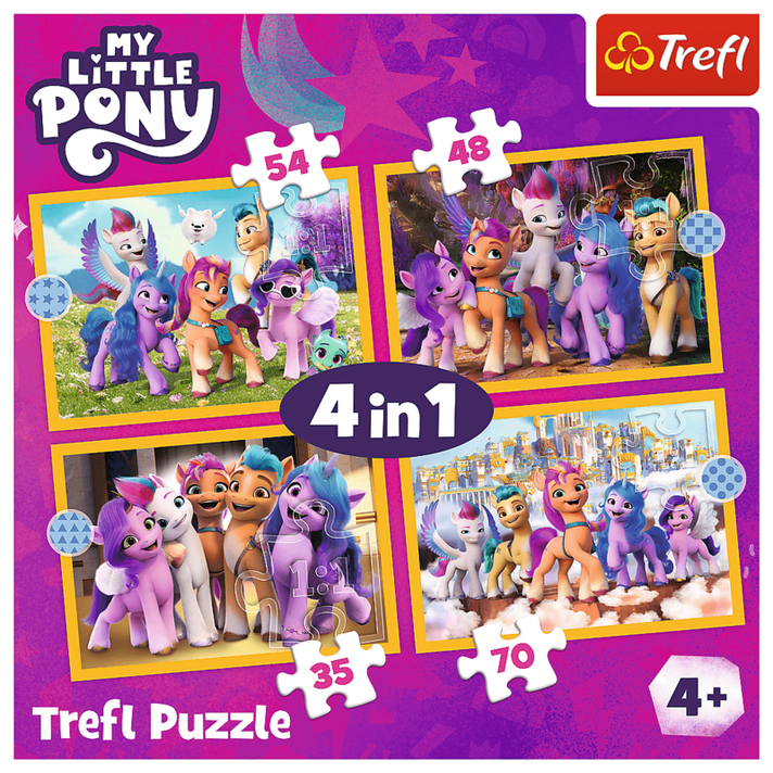 TREFL -  Puzzle 4v1 - Întâlnește poneii / Hasbro, My Little Pony