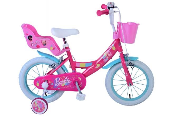 VOLARE - Bicicleta pentru copii Barbie - Fete - 14 inch - Roz - Doua frane de mana