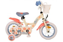 VOLARE - Bicicletă pentru copii Disney Stitch - Fetițe - 12 inci - crem coral albastru