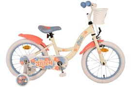 VOLARE - Bicicleta pentru copii Disney Stitch - fete - 16 inci - Cream Coral Blue