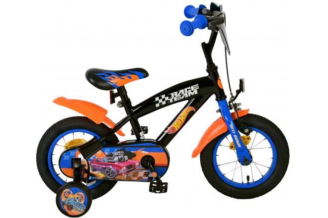 VOLARE - Bicicleta pentru copii Hot Wheels - baieti - 12 inch - negru portocaliu albastru