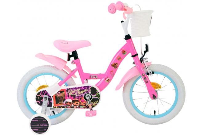 VOLARE - Bicicleta pentru copii LOL Surprise - fete - 14 inch - roz