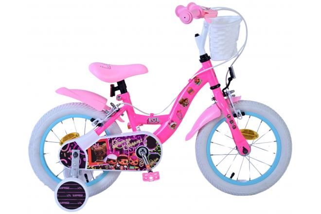 VOLARE - Bicicleta pentru copii LOL Surprise - Fete - 14 inch - Roz - Doua frane de mana