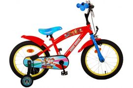 VOLARE - Bicicletă pentru copii Paw Patrol - băieți - 16 inci - roșu/albastru