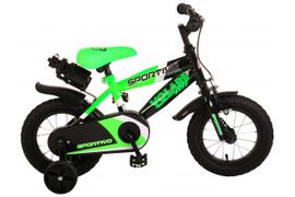 VOLARE - Bicicleta pentru copii pentru băieți Sportivo Neon Green Black 12"- 95% pliată
