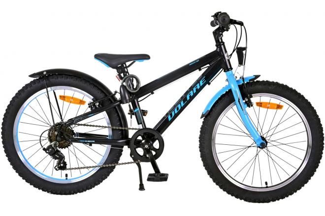 VOLARE - Bicicleta pentru copii Rocky - 20 inch - Negru Albastru - 85% asamblată - 6 viteze - Colecția Prime