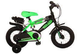 VOLARE - Bicicleta pentru copii Sportivo - băieți - 12 inci - verde neon negru - 95% asamblat