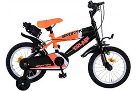 VOLARE - Bicicleta pentru copii Sportivo - Băieți - 14 inci - Portocaliu neon Negru