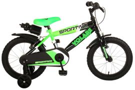 VOLARE - Bicicleta pentru copii Sportivo - Băieți - 16 inci - verde neon negru - 95% asamblat