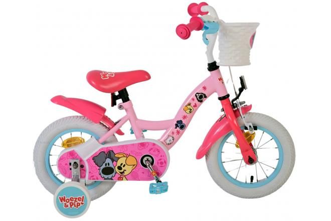 VOLARE - Bicicleta pentru copii Woezel & Pip - Fete - 12 inch - Roz