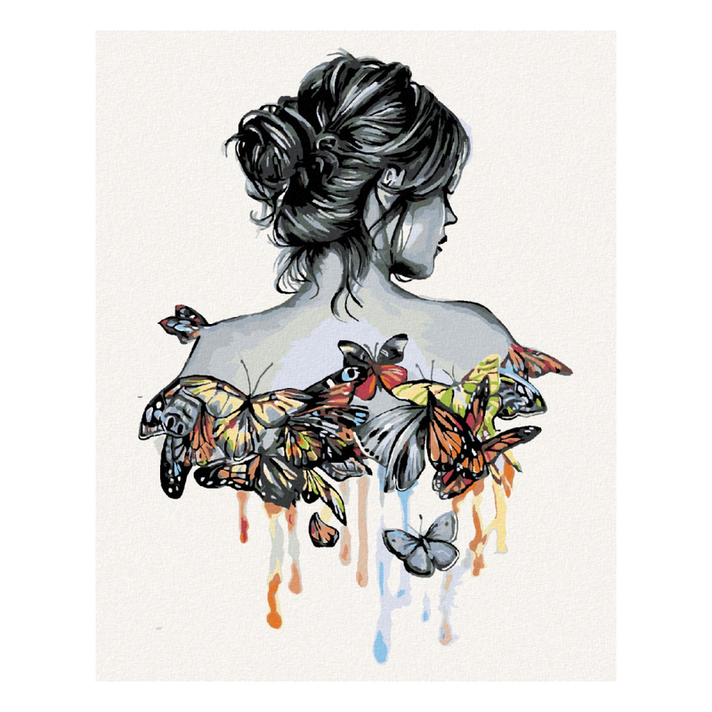 ZUTY - Pictura cu diamant (fără ramă) - Femeia fluture