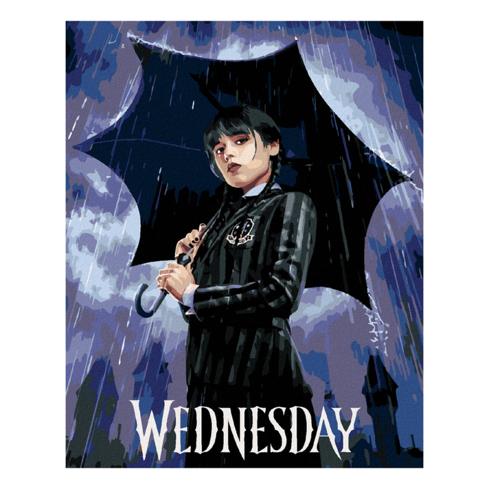 ZUTY - Pictura cu diamant (fără ramă) - Wednesday Addams pe afiș