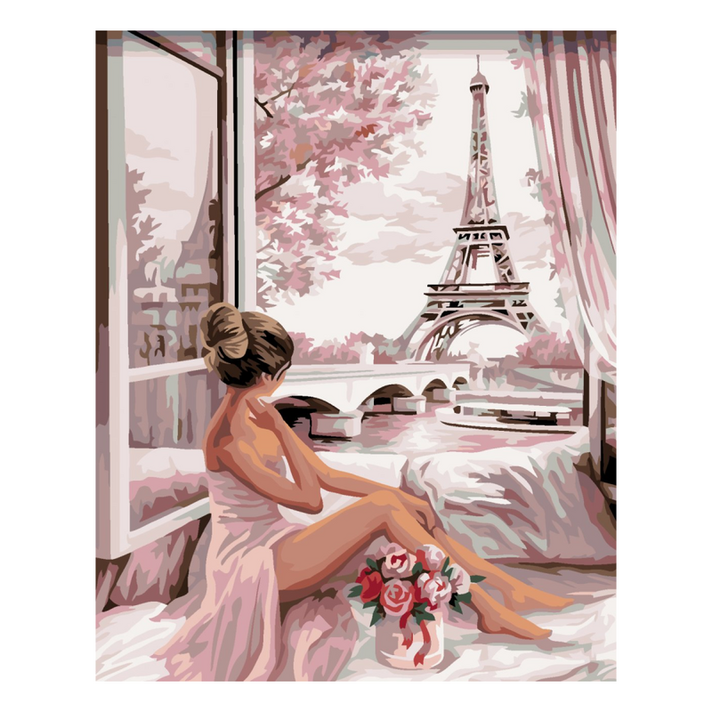 ZUTY - Pictura cu diamant (cu ramă) - Vedere a Turnului Eiffel