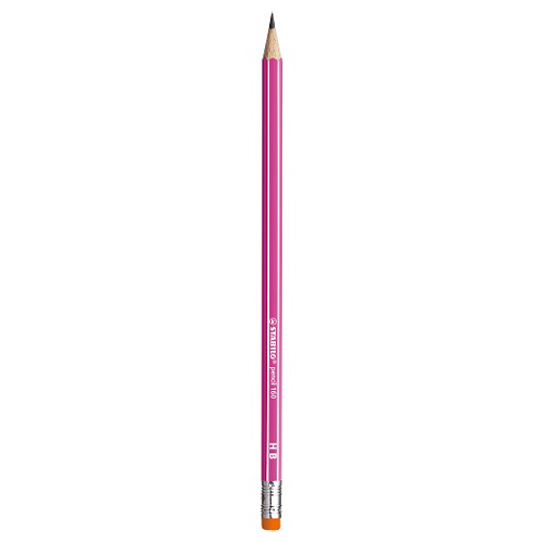 STABILO - Creion grafit HB 160 cu gumă de sters - Roz