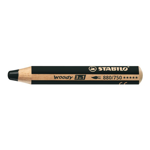STABILO - Creion lemnos 3 în 1 negru